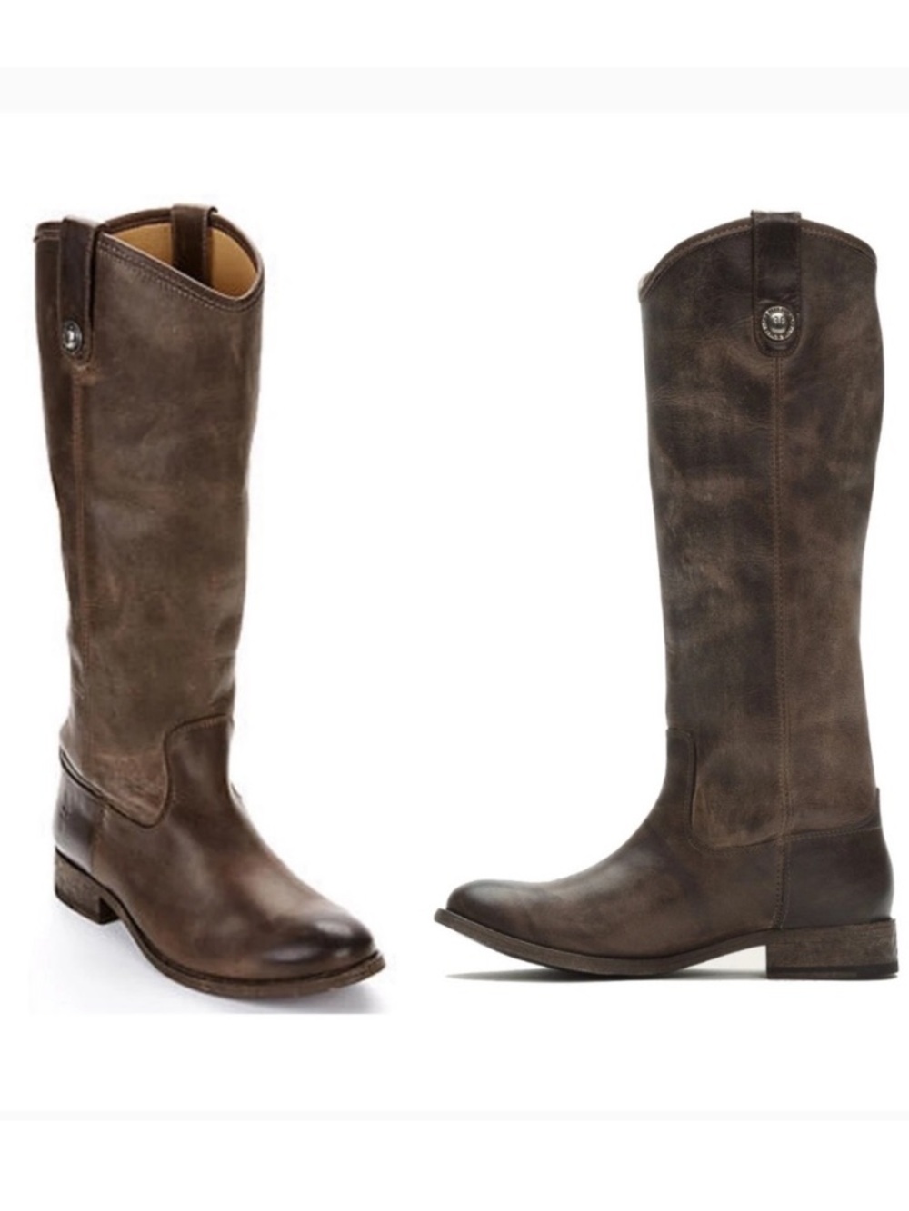Frye Melissa Button Distressed Leather Tall Riding Boots